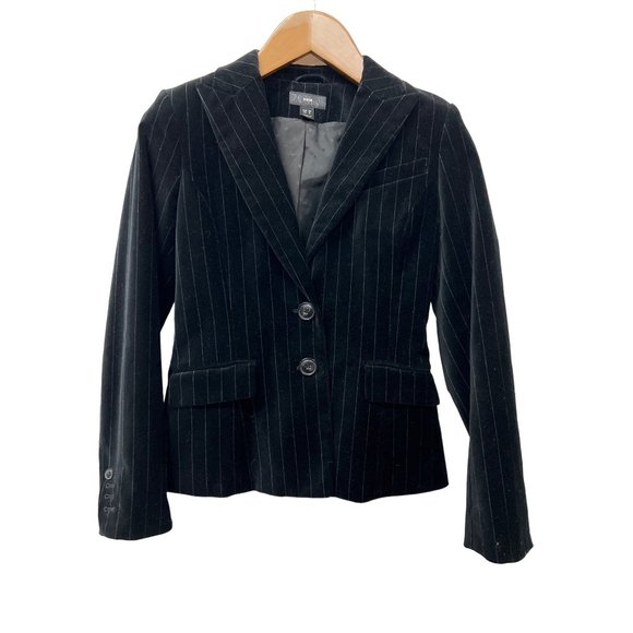 H&M Velvet Jacket Black Pinstripe Blazer - Picture 1 of 7